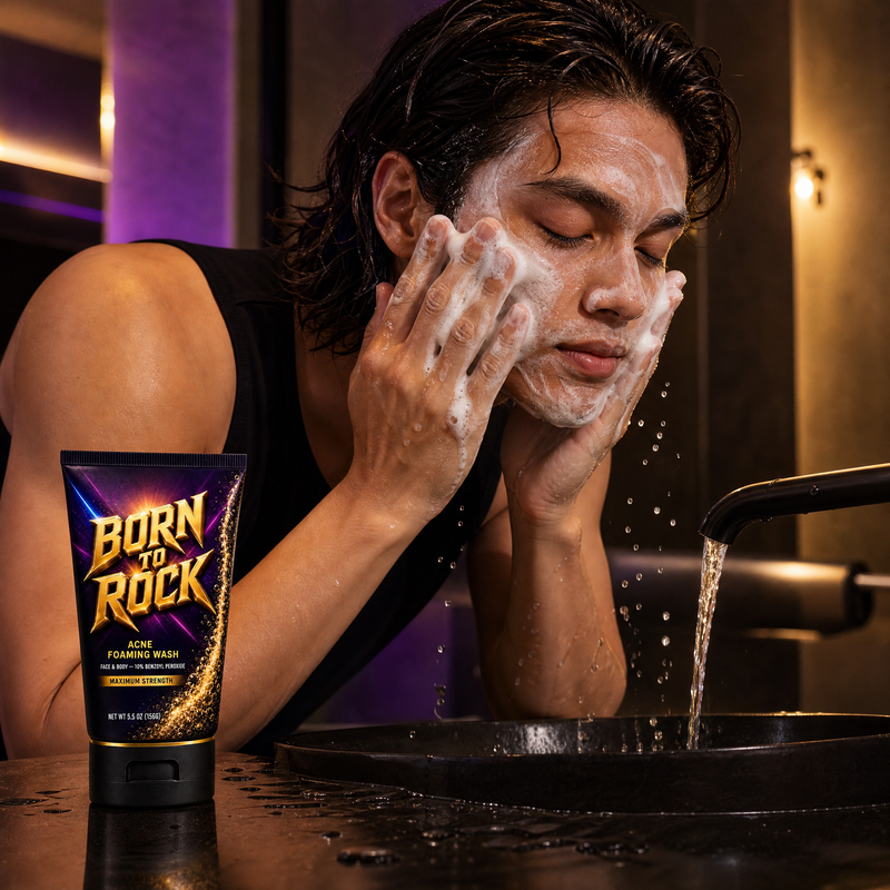 Born to Rock acne wash — b06 Rich Foam, Rinses Clean, Zero Film