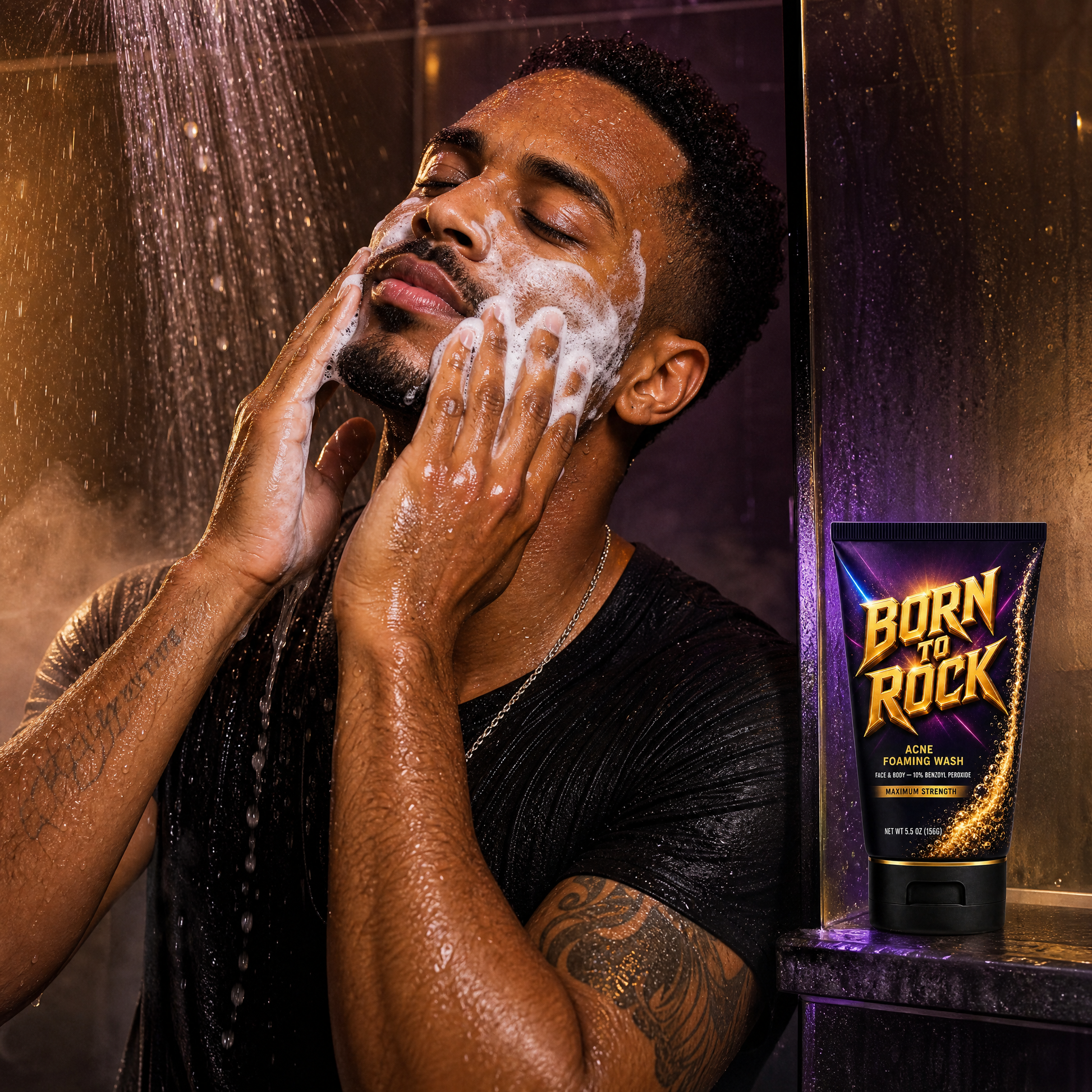 Born to Rock acne wash — b07 Once a Day in the Shower You Already Take
