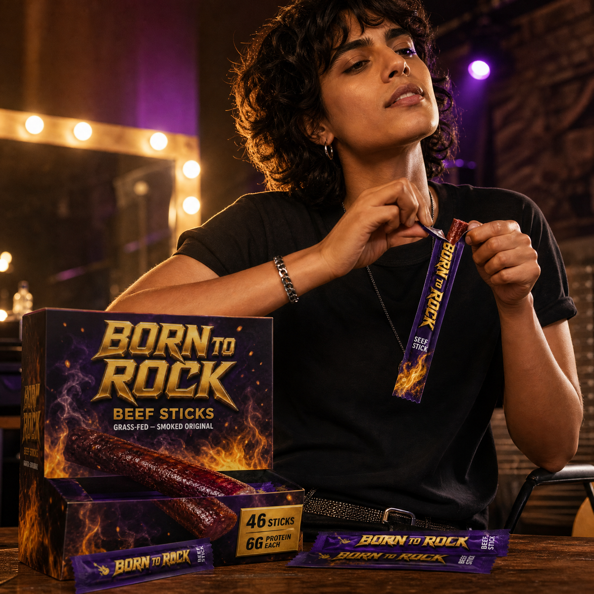 Born to Rock beef sticks — b04 Rip It Open and Get Back to Living Loud