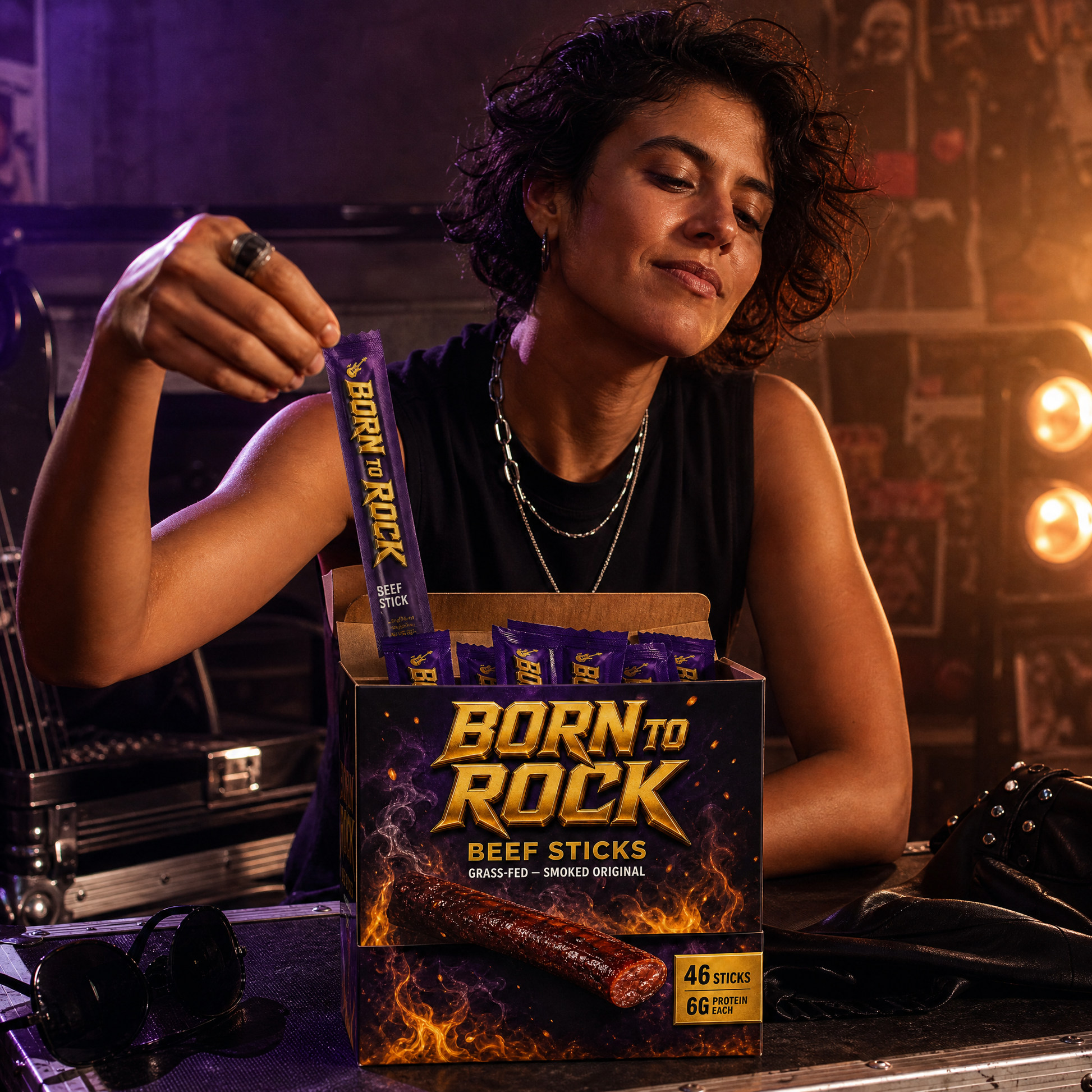 Born to Rock beef sticks — b05 Individually Wrapped So the Fuel Never Runs Out