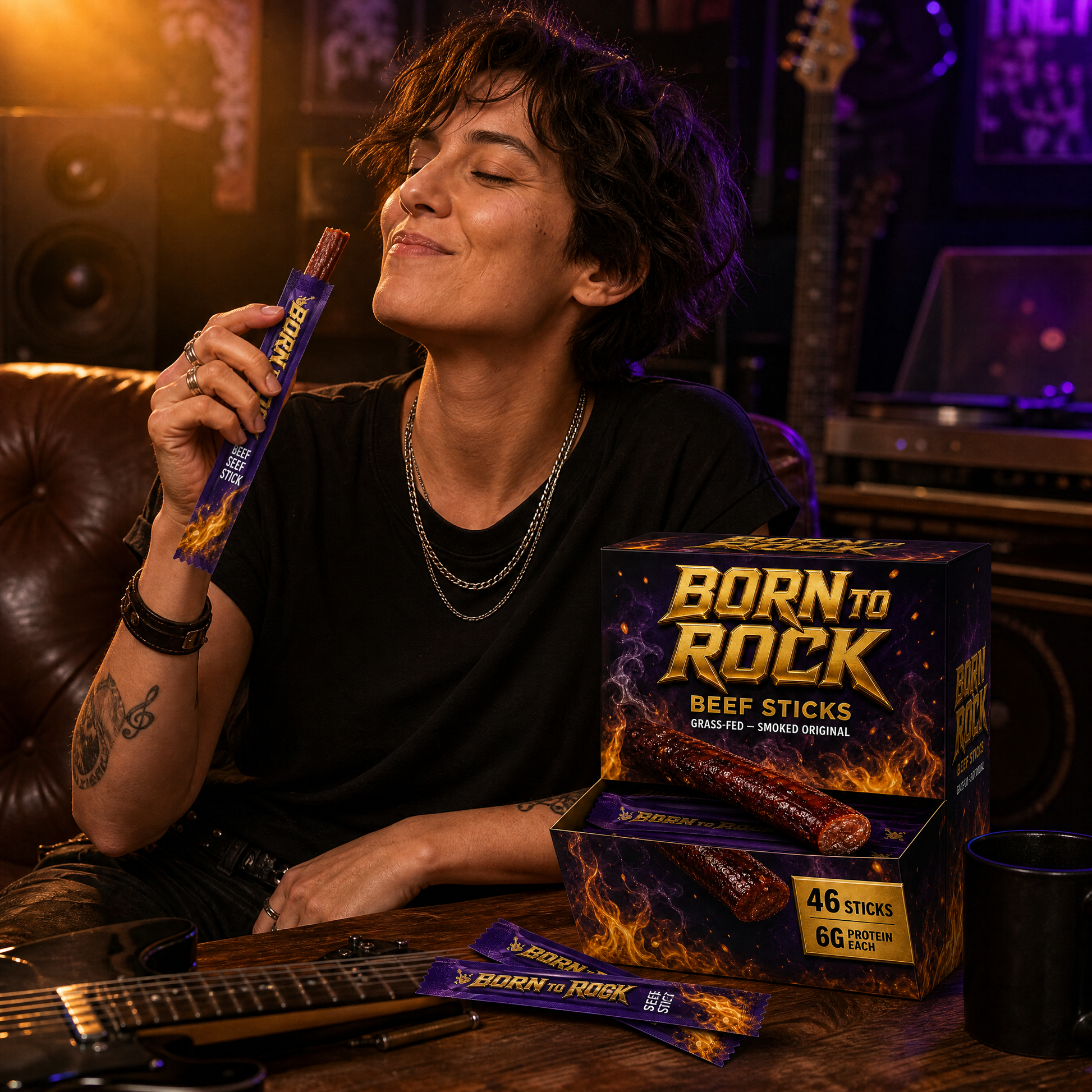 Born to Rock beef sticks — b07 Real Protein Snack, Not a Greasy Regret