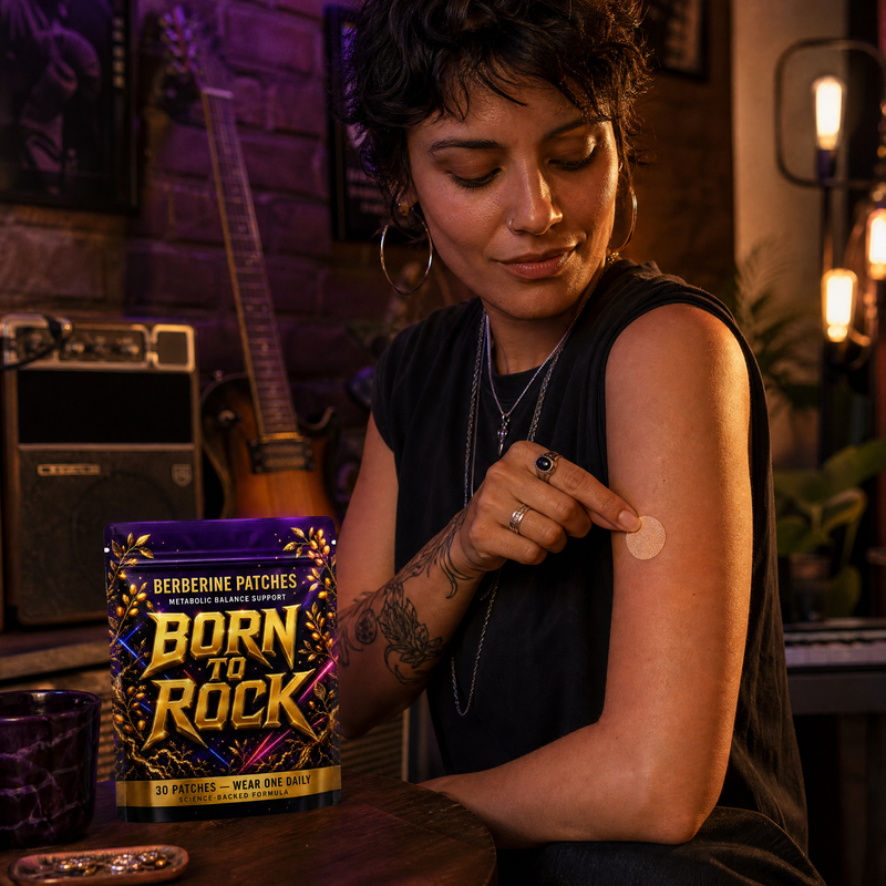 Born to Rock berberine patches — b08 Peel, Stick, Live Your Life — That's the Whole Job