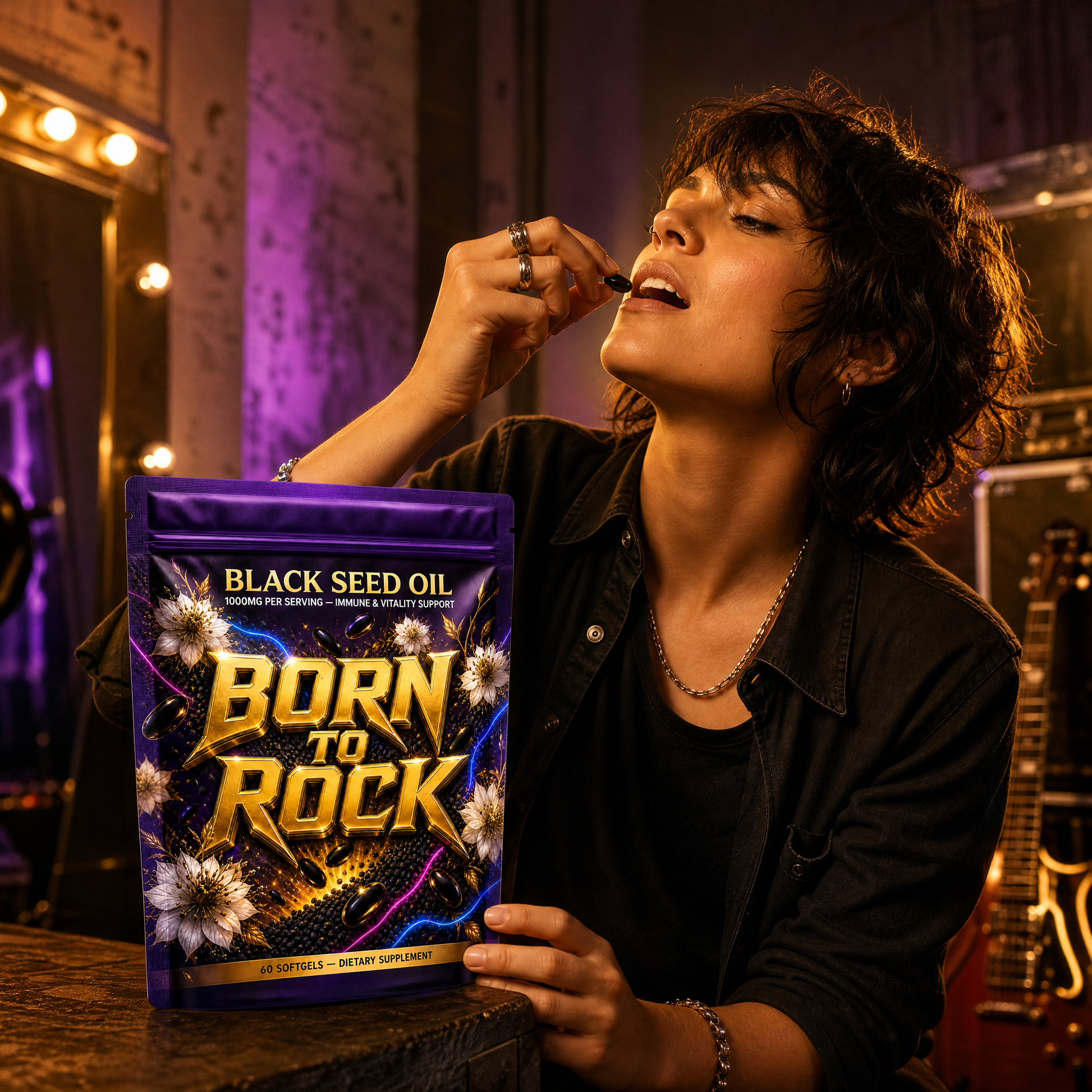 Born to Rock black seed oil — b03 1000mg per serving