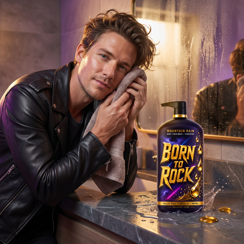 Born to Rock body face wash — b04 Cleans Deep Without That Tight, Dry Feeling