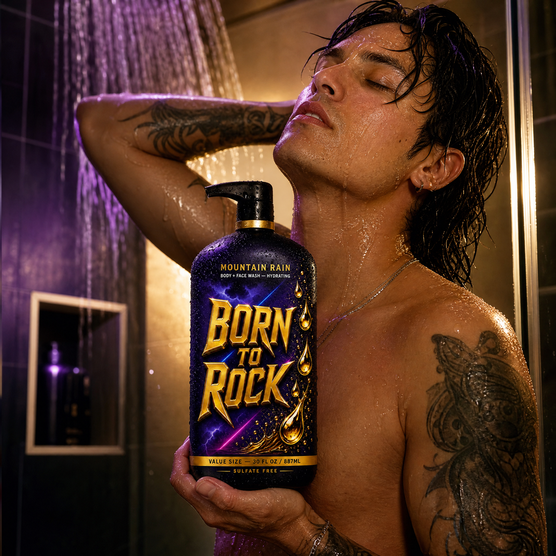 Born to Rock body face wash — b07 The Shower That Resets the Whole Day