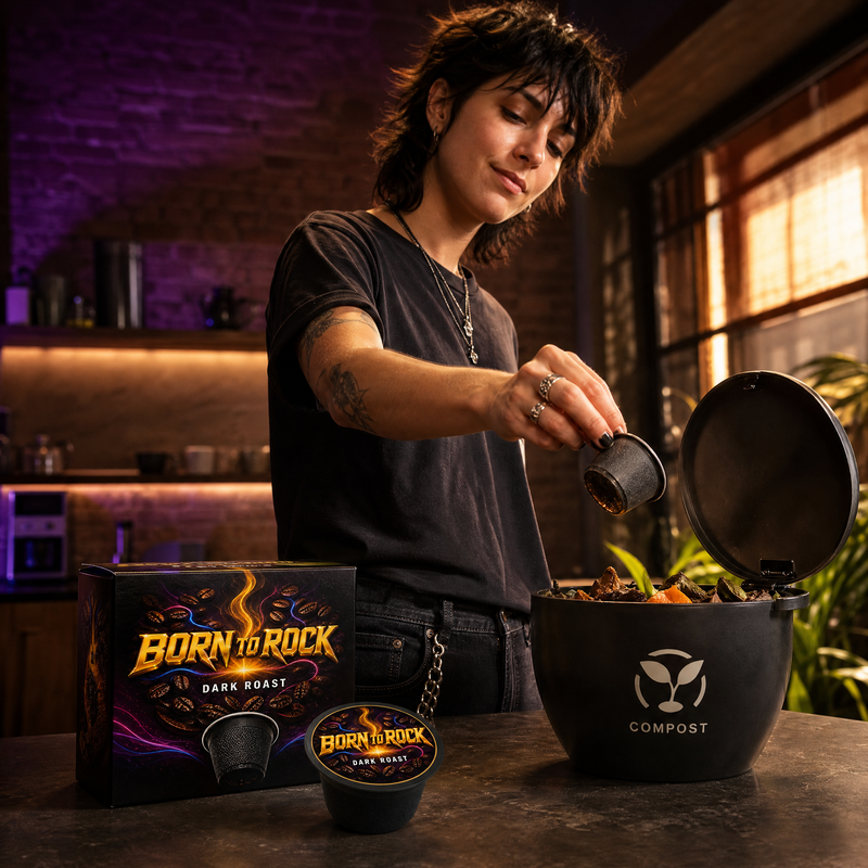 Born to Rock coffee pods — b05 compostable no plastic guilt