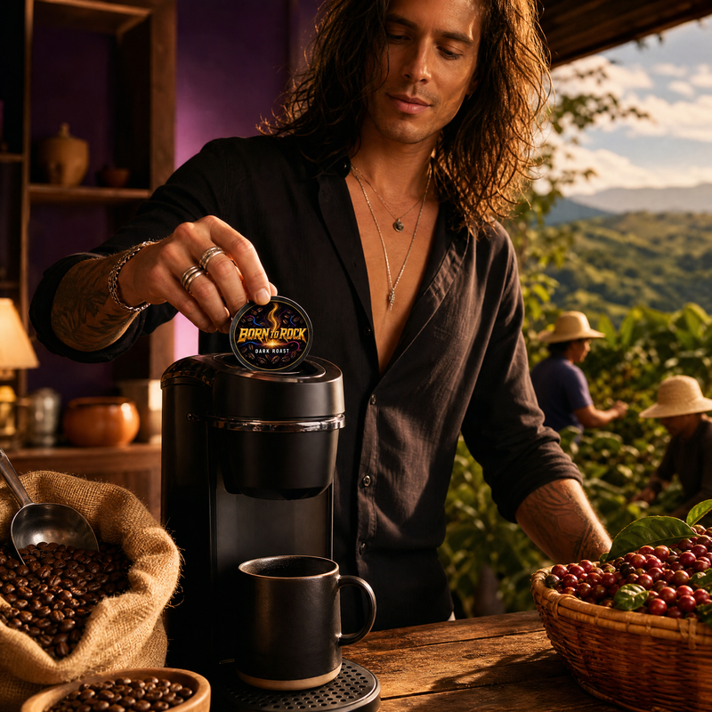 Born to Rock coffee pods — b07 organic fair trade certified