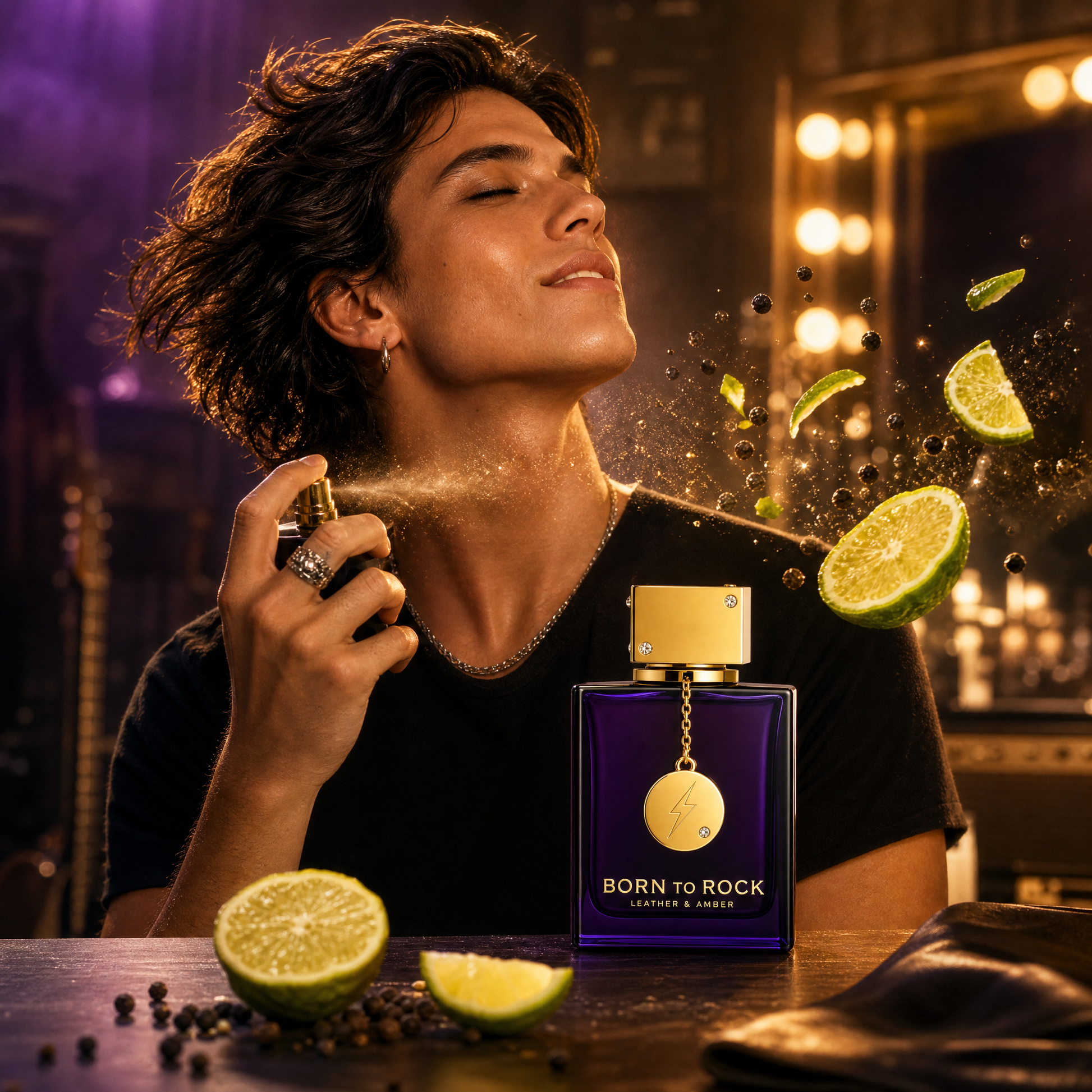 Born to Rock cologne — b02 Opens Bright — Bergamot and Black Pepper Spark