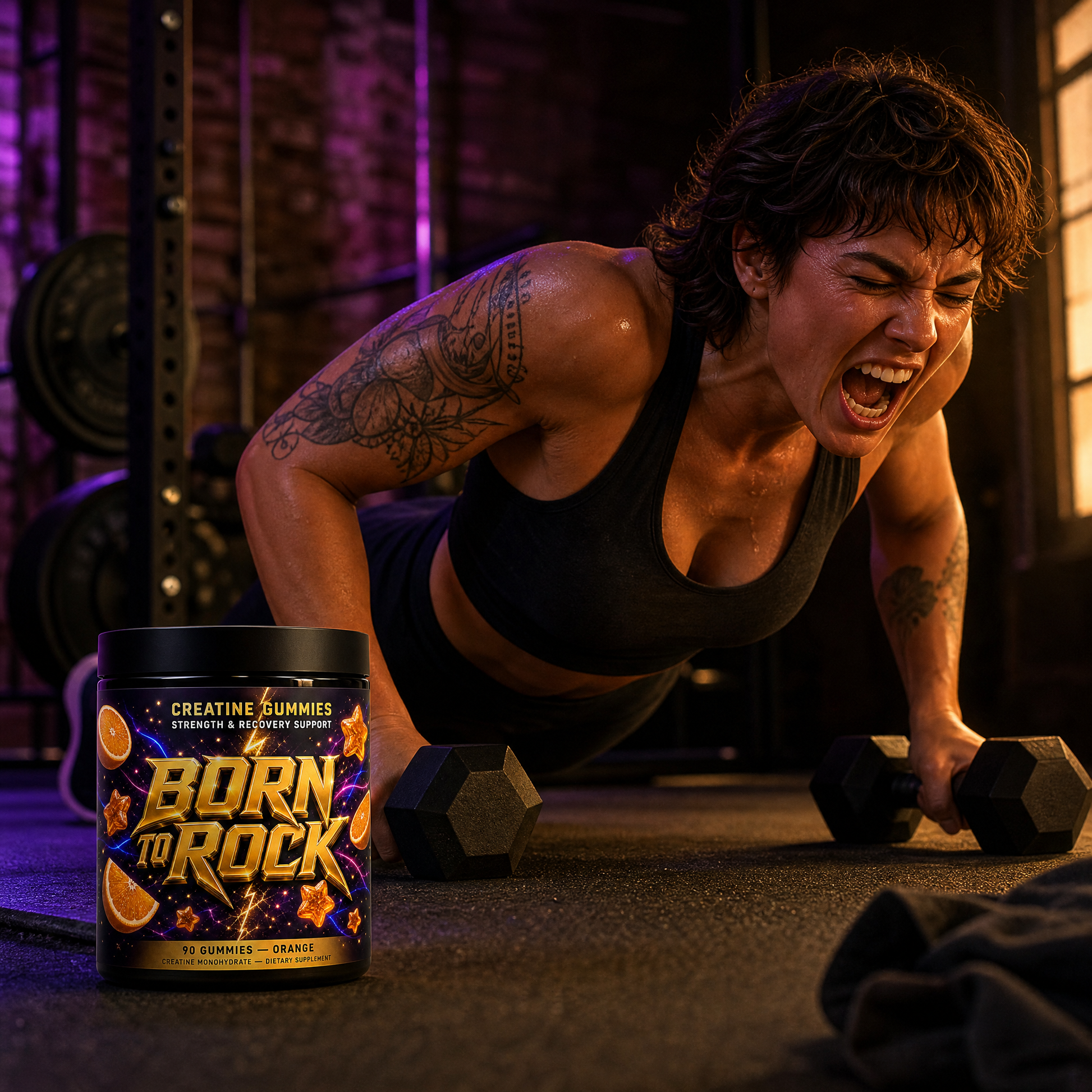 Born to Rock creatine gummies — b02 Workouts Feel Intense Again