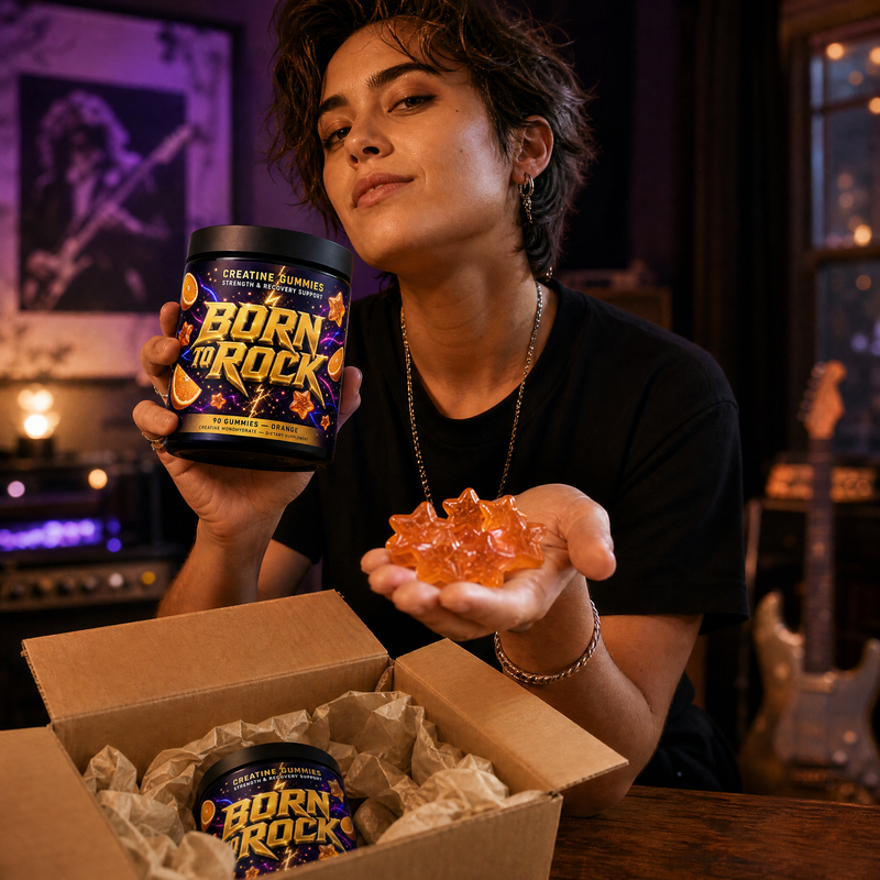 Born to Rock creatine gummies — b05 Anti-Melt Formula — They Arrive Perfect