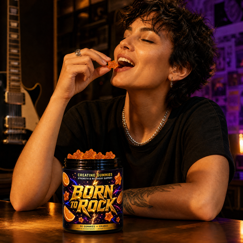 Born to Rock creatine gummies — b06 Orange Gummies You Actually Look Forward To