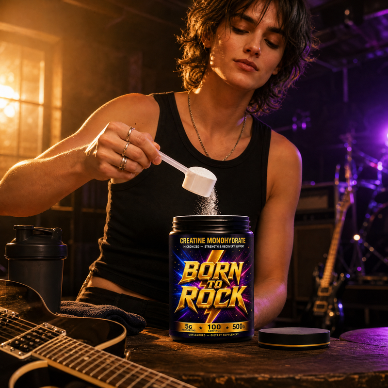 Born to Rock creatine powder — b01 5 Grams of Pure Creatine, One Simple Scoop