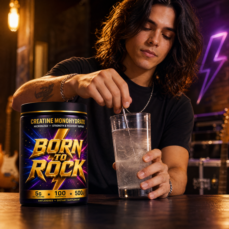 Born to Rock creatine powder — b03 Micronized So Fine It Vanishes in Water