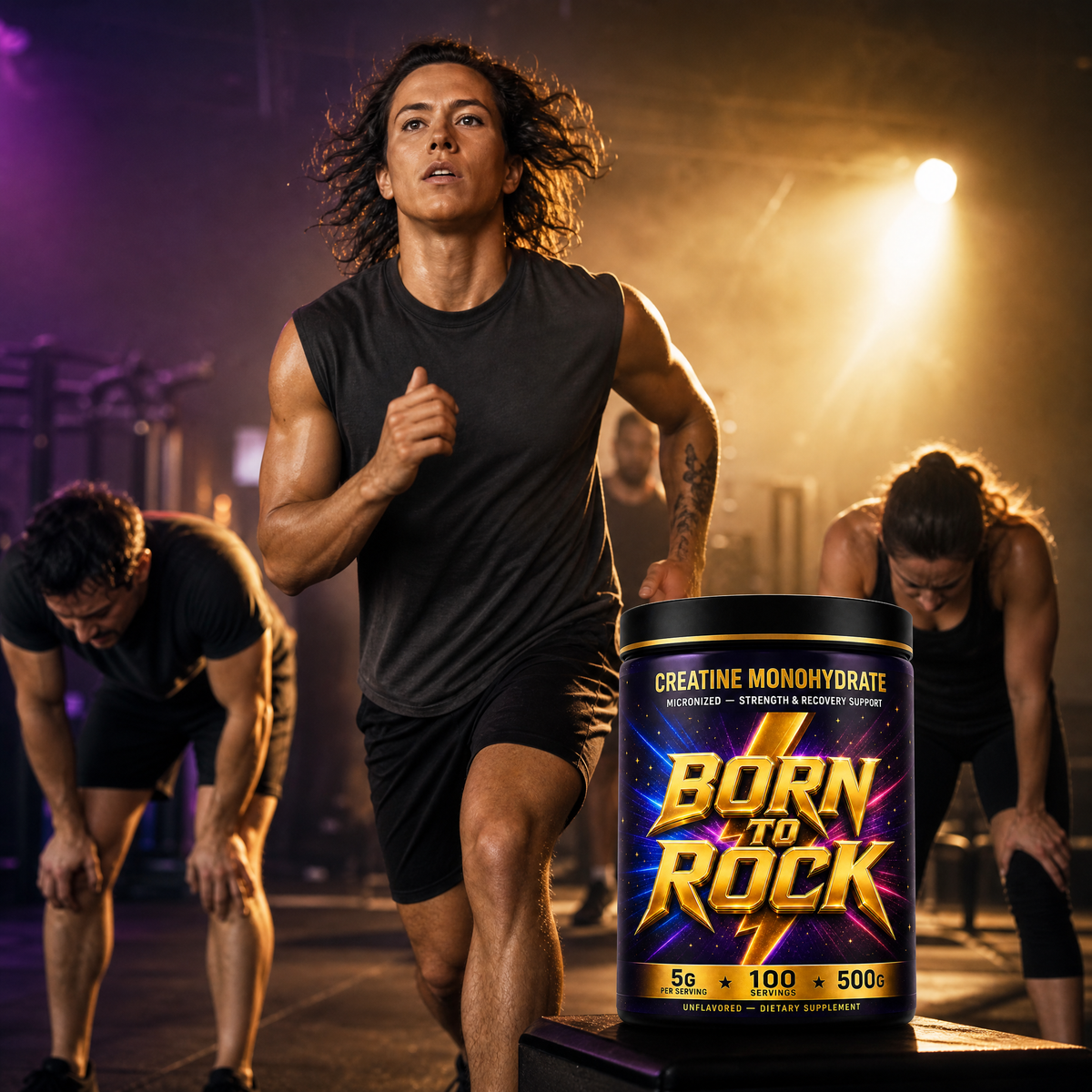 Born to Rock creatine powder — b06 Supports Endurance When Everyone Else Fades