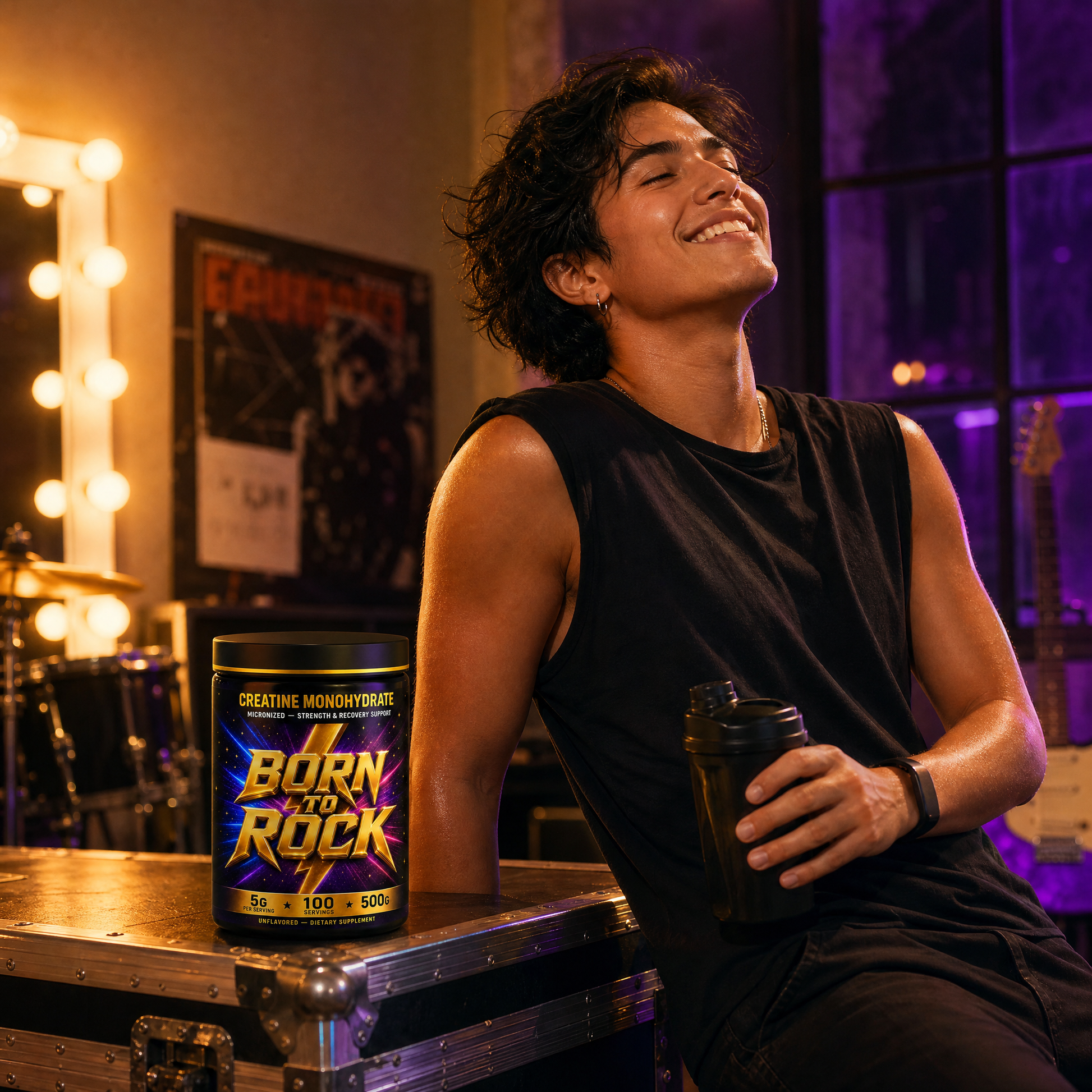 Born to Rock creatine powder — b07 Supports Recovery So Tomorrow-You Feels Fresh