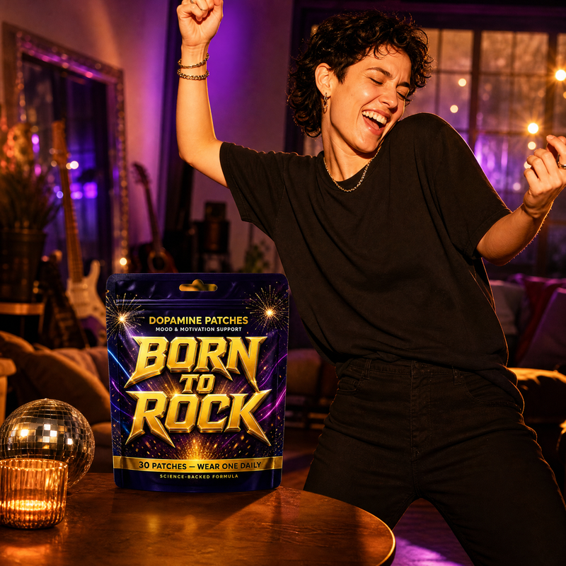 Born to Rock dopamine patches — b03 Supports the Mood That Makes You Fun Again