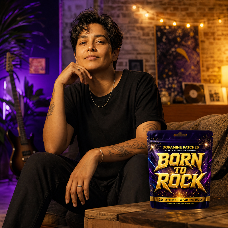 Born to Rock dopamine patches — b04 Supports Calm Without Dimming Your Spark