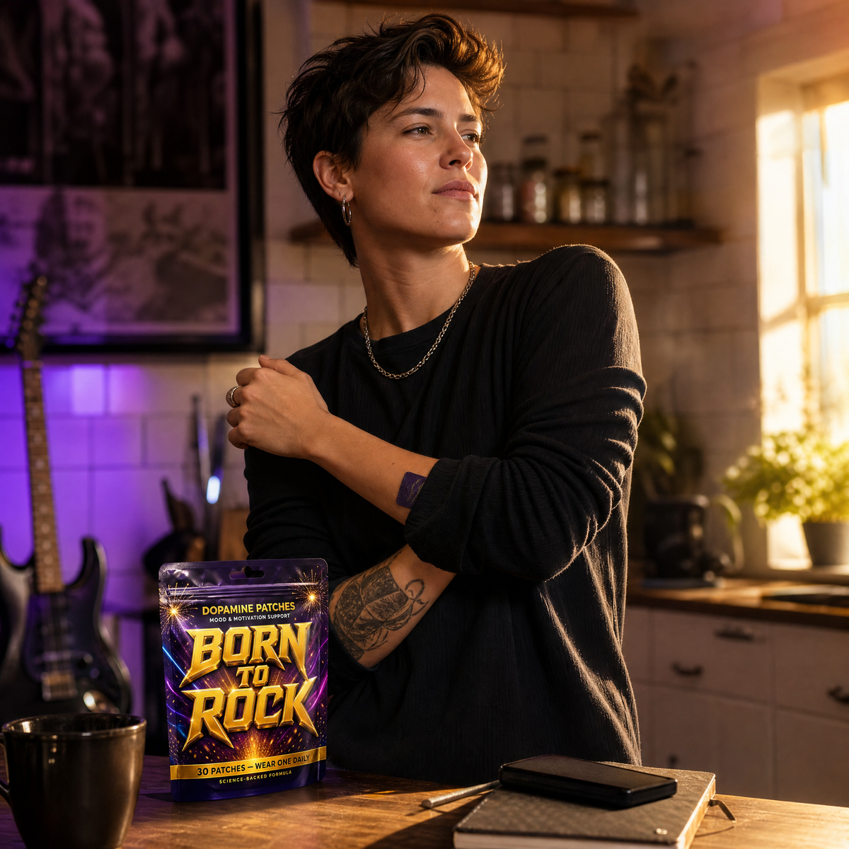 Born to Rock dopamine patches — b08 Hides Under a Sleeve and Fits Into Any Life