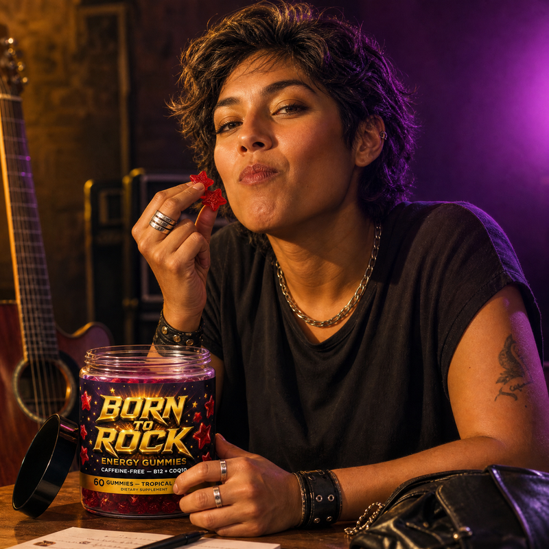 Born to Rock energy gummies — b05 Chew Two and Go — No Water, No Fuss