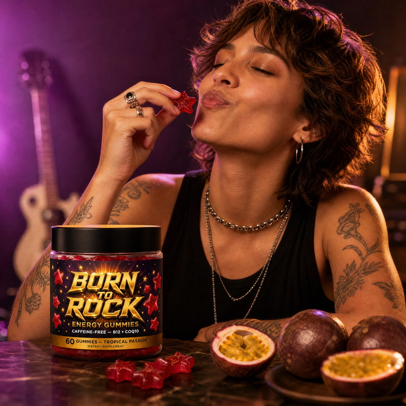 Born to Rock energy gummies — b06 Tropical Passion Fruit That Tastes Like a Treat