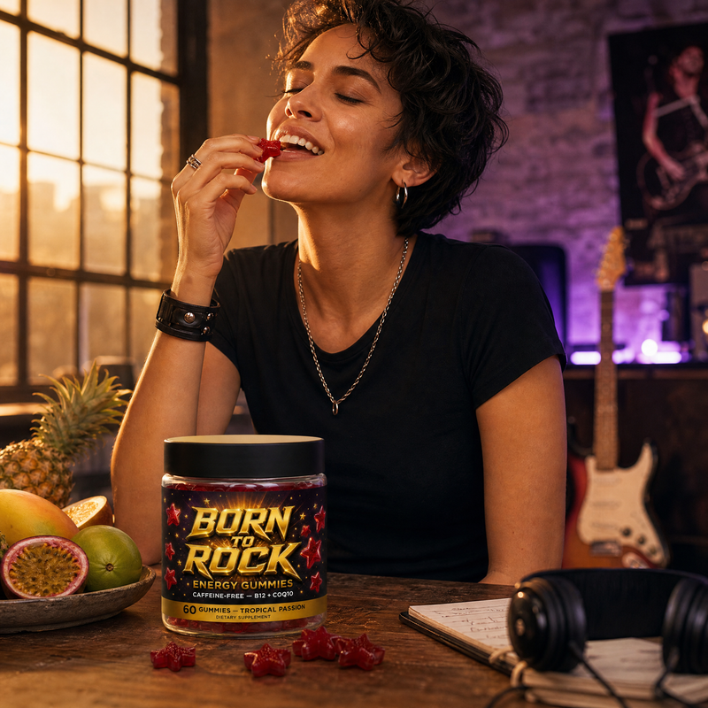 Born to Rock energy gummies — b07 No Synthetic Colors or Flavors, Gluten-Free