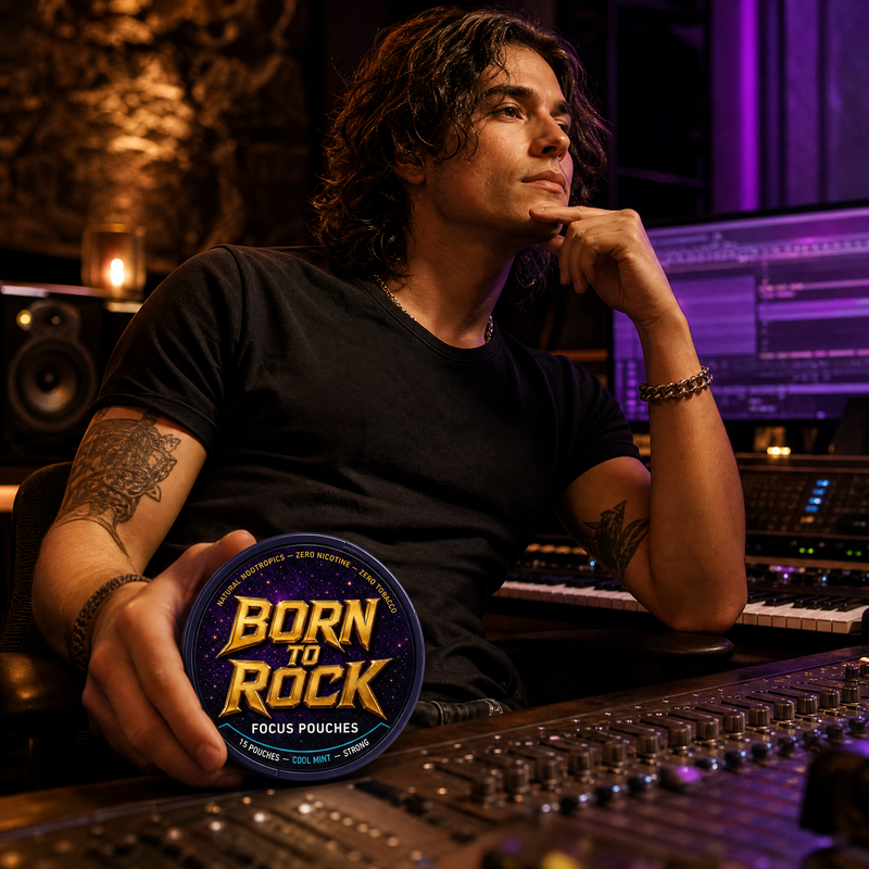 Born to Rock focus pouches — b03 Zero Nicotine, Zero Caffeine, Zero Regrets