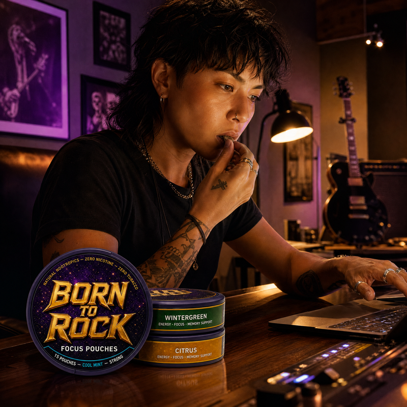 Born to Rock focus pouches — b08 One Pouch In, Locked In — Up to 4 a Day