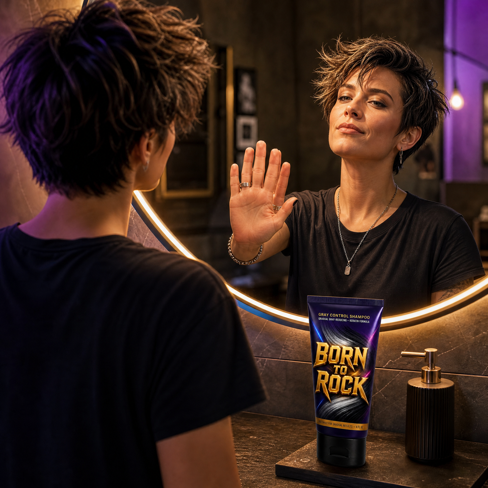 Born to Rock gray shampoo — b02 Stop Whenever the Mirror Says So
