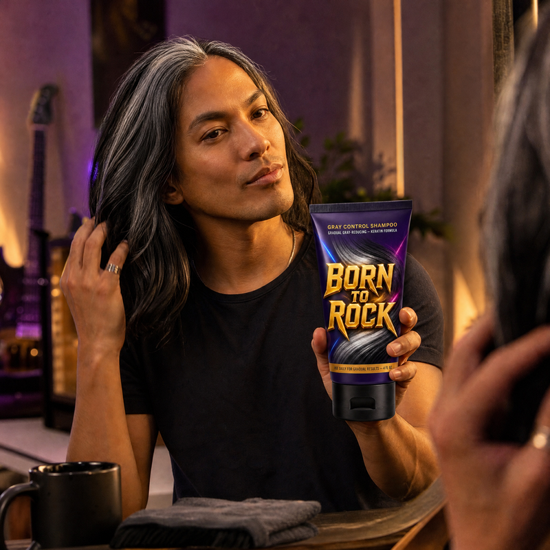 Born to Rock gray shampoo — b04 No Ammonia, No Peroxide, No Dye-Job Feel