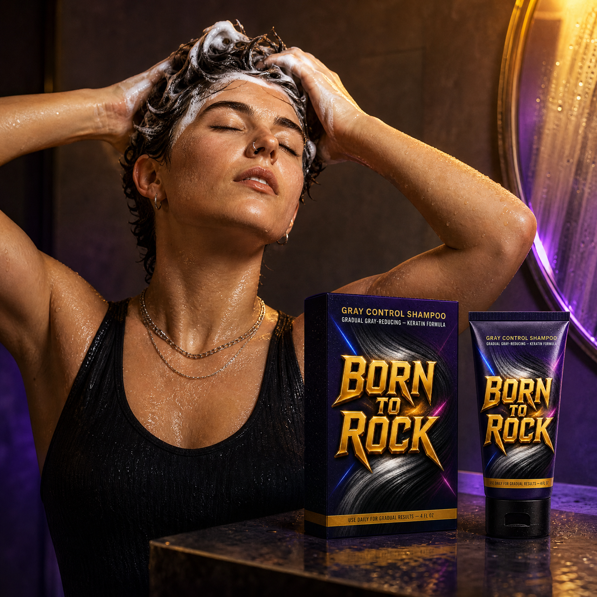 Born to Rock gray shampoo — b06 Just Shampoo Like You Already Do