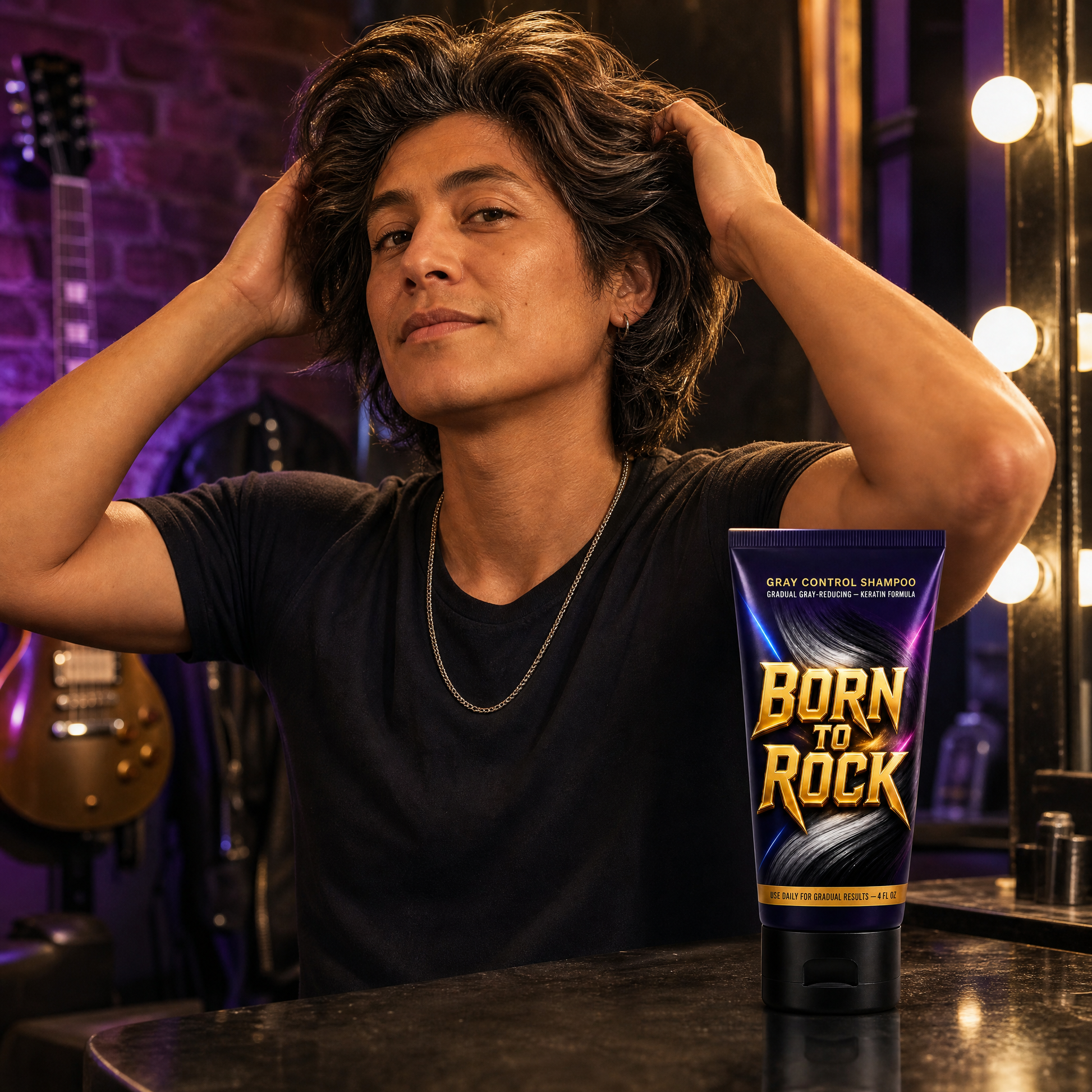 Born to Rock gray shampoo — b07 Keratin-Infused for a Fuller Look