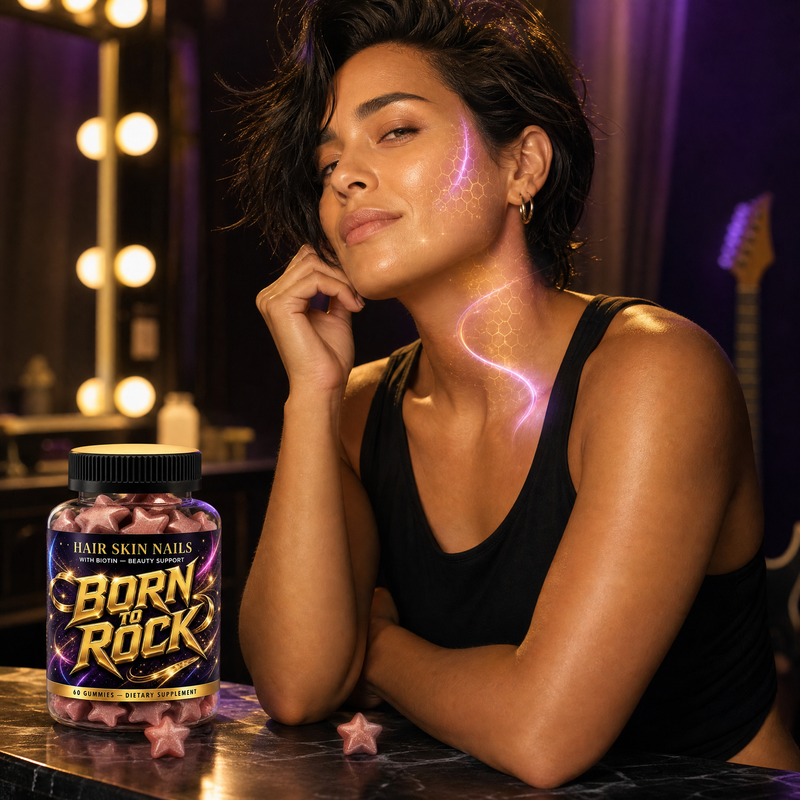 Born to Rock hair skin nails — b01 Supports Your Body's Own Collagen Production