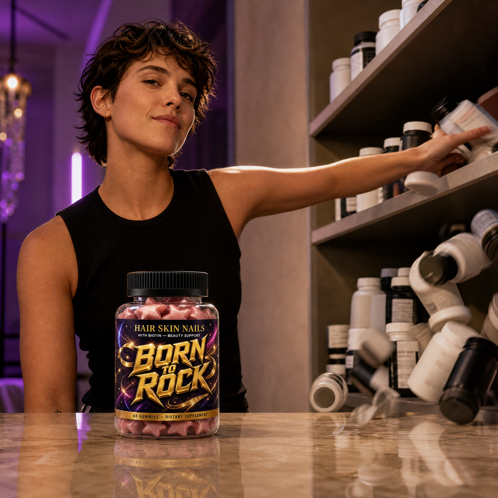 Born to Rock hair skin nails — b06 One Gummy Replaces a Whole Shelf of Bottles