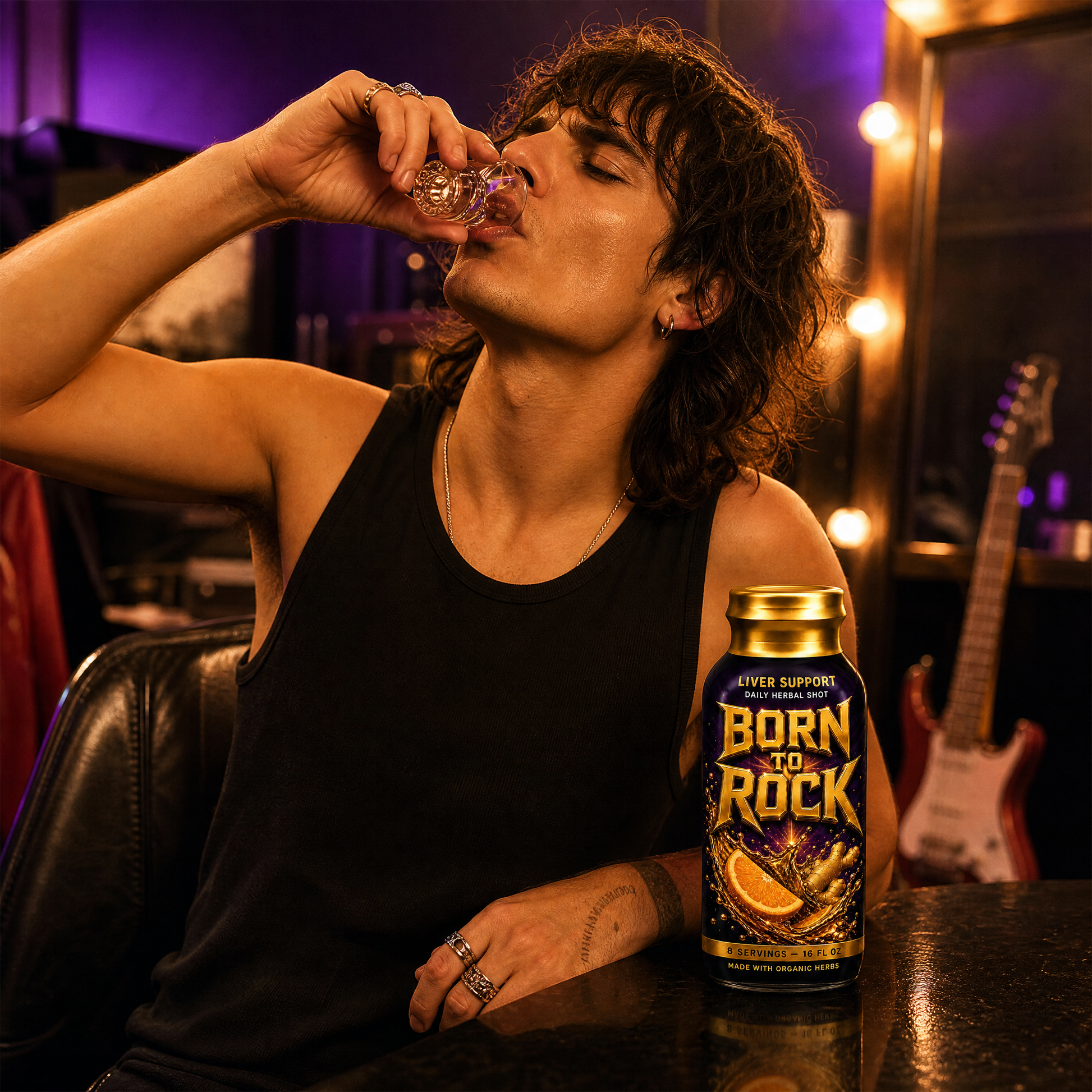 Born to Rock liver support — b09 shot-glass ritual