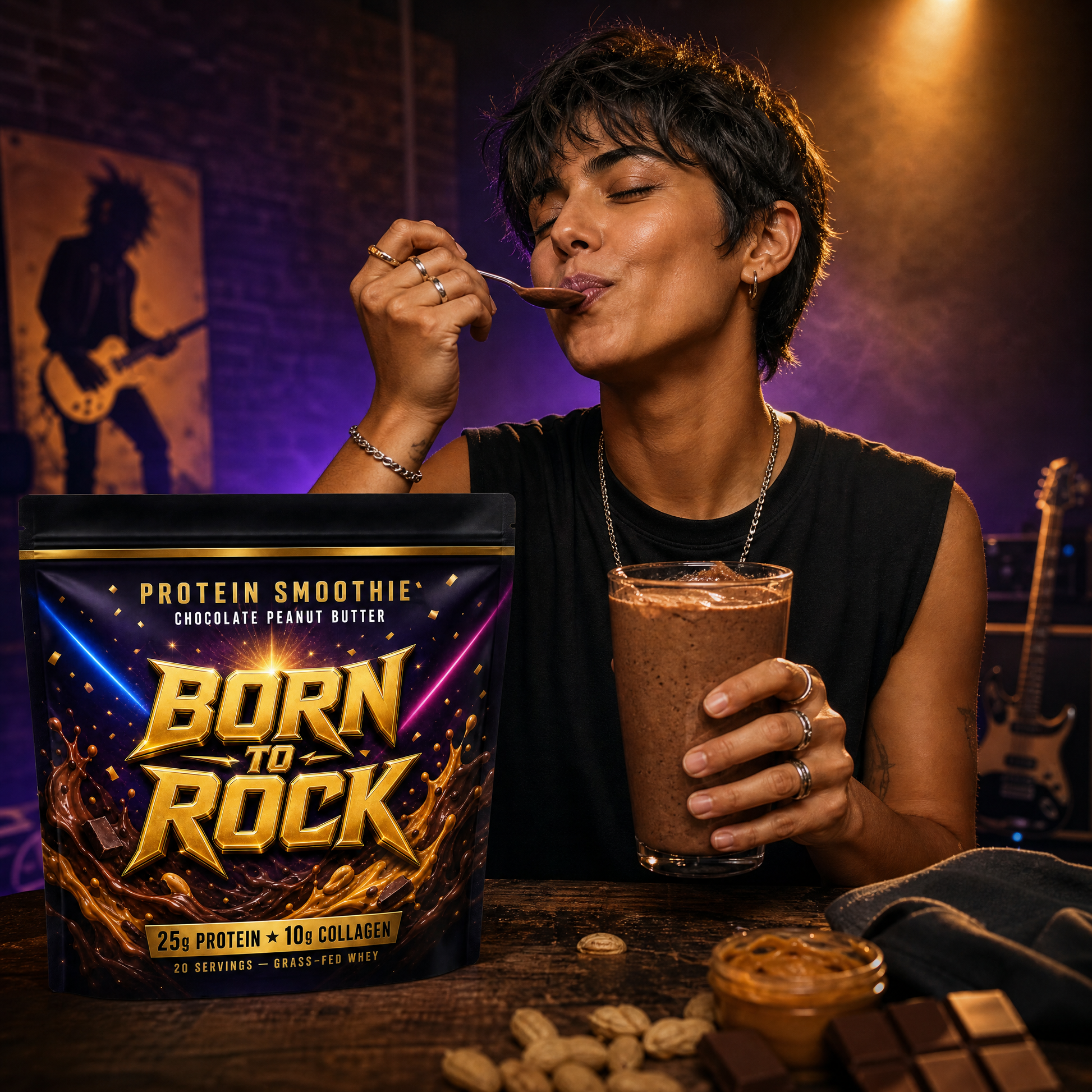 Born to Rock protein smoothie — b04 Creamy Like Dessert, Never Chalky or Gritty