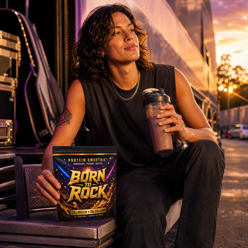 Born to Rock protein smoothie — b08 Shakes Up Anywhere Your Day Takes You