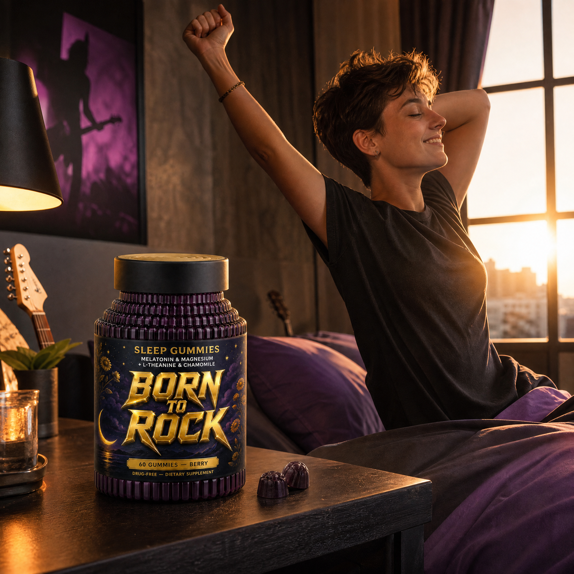 Born to Rock sleep gummies — b01 Fall Asleep, Stay Asleep, Wake Up Ready