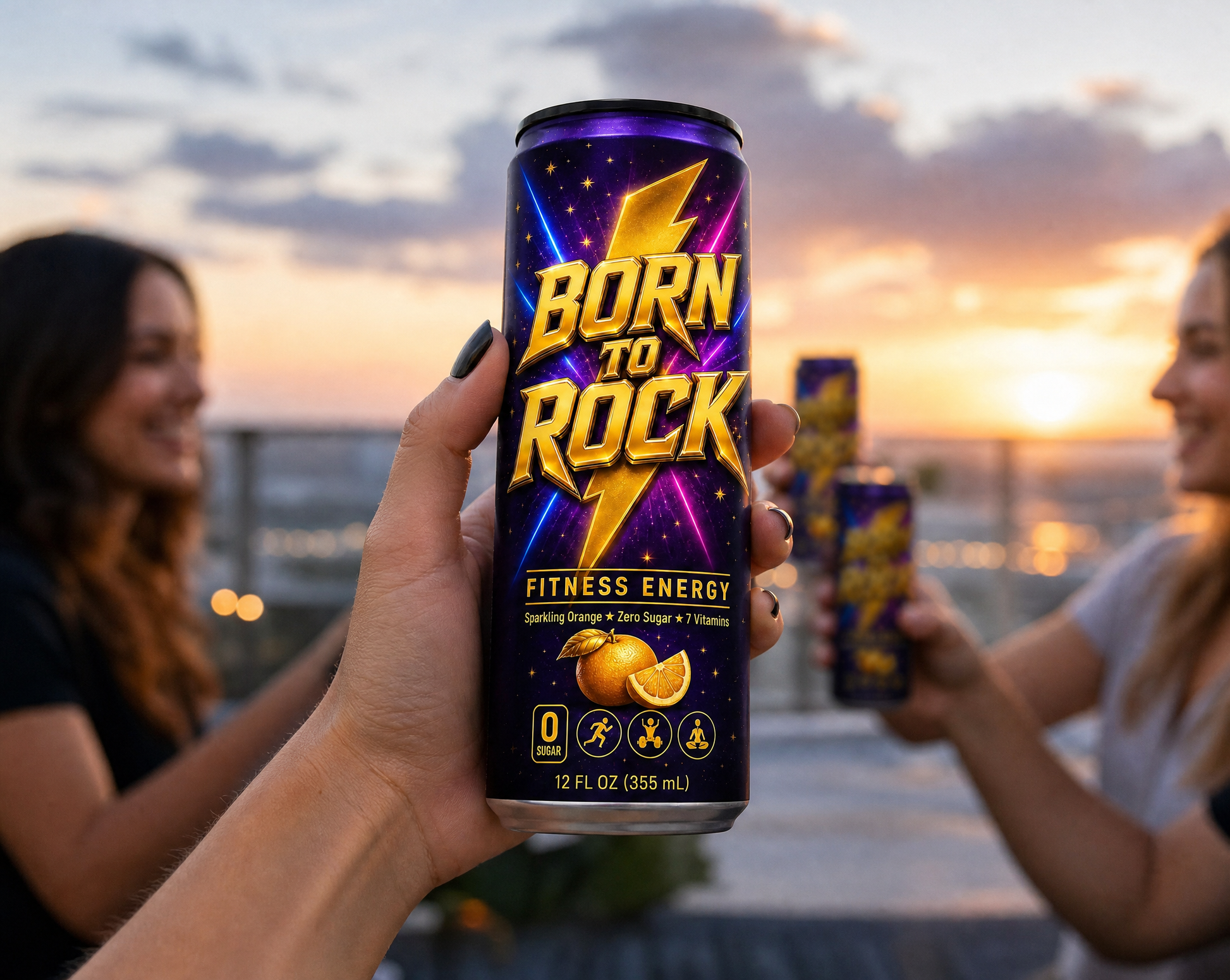 Fitness Energy can in hand