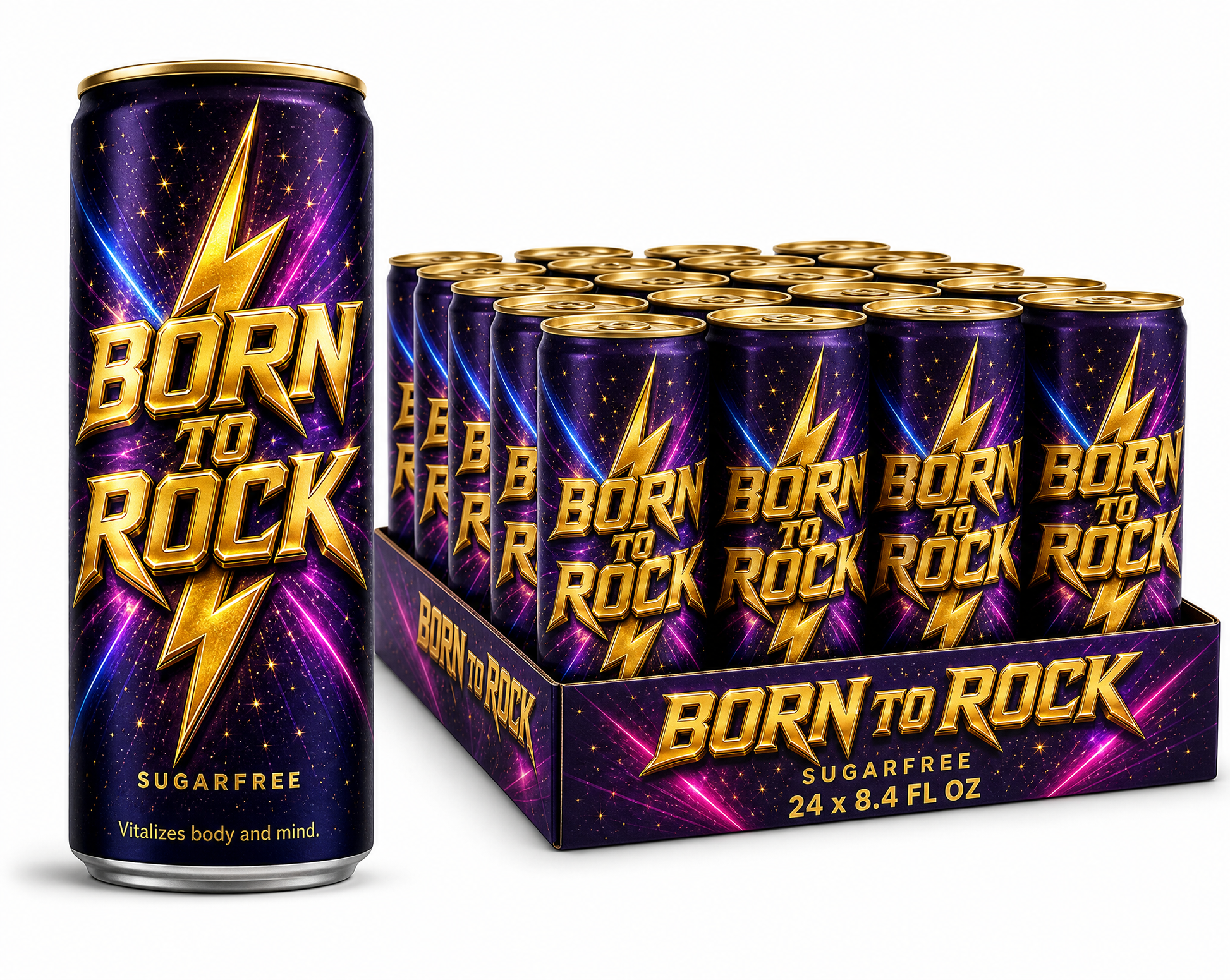 Born to Rock Energy Sugarfree 24-pack hero