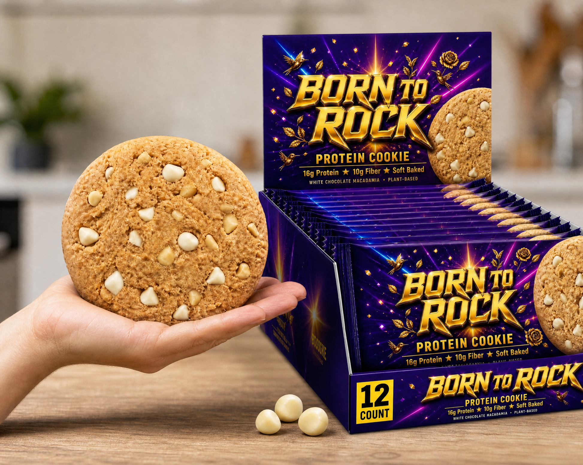 Big Protein Cookie in palm showing size